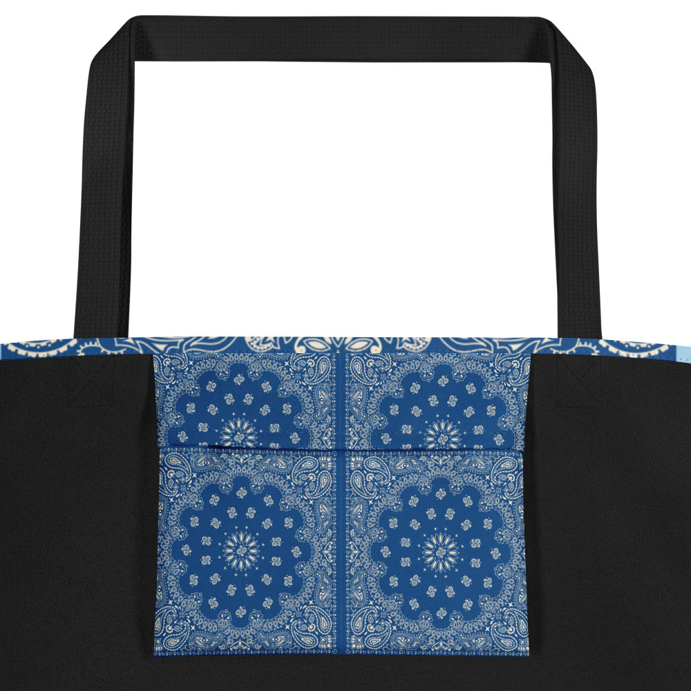Bandana Tote Bag | Blue & Light Blue-Bootlg