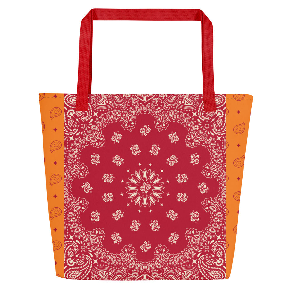 Bandana Tote Bag | Red & Orange-Bootlg
