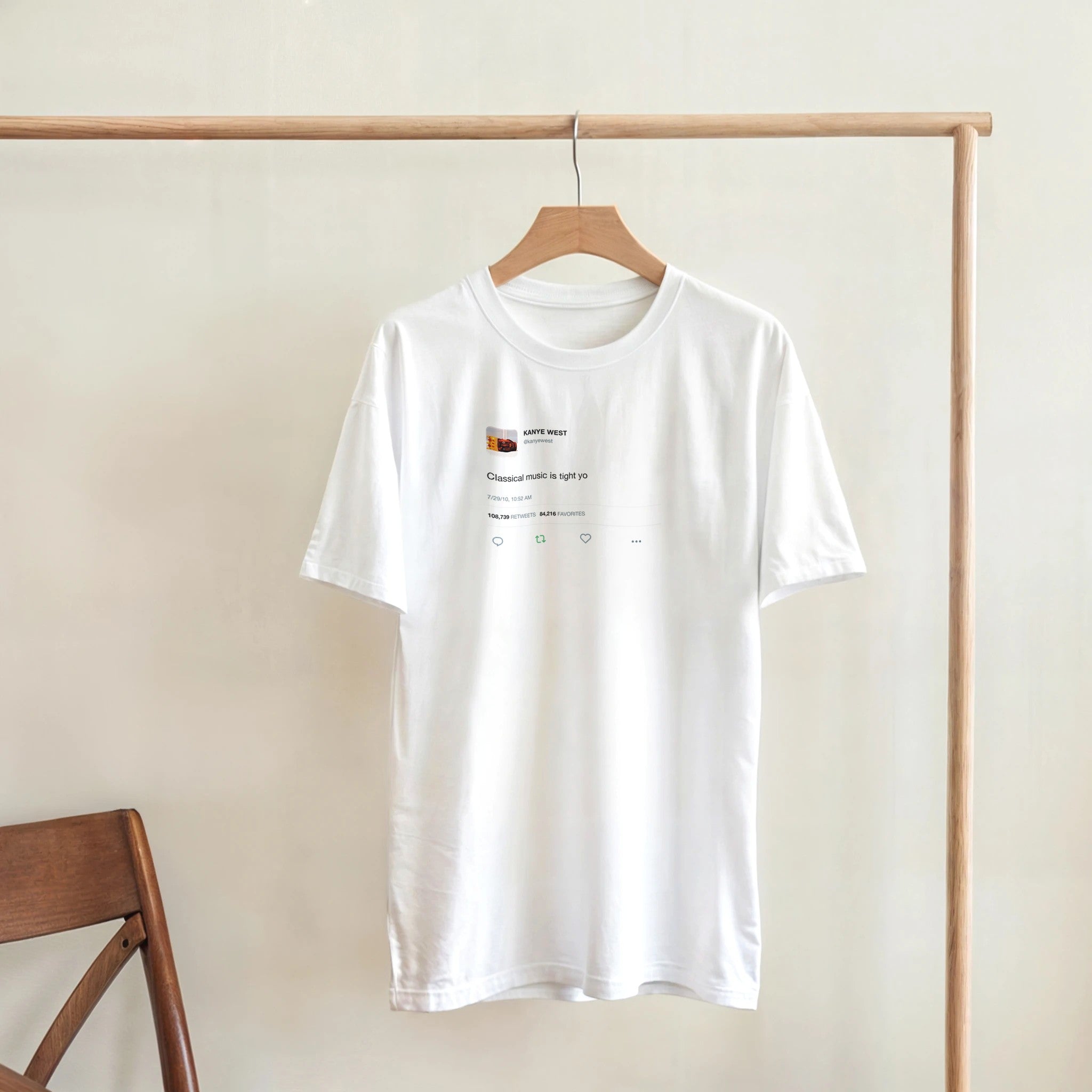 Classical Music Kanye West Tee-White-S-Bootlg