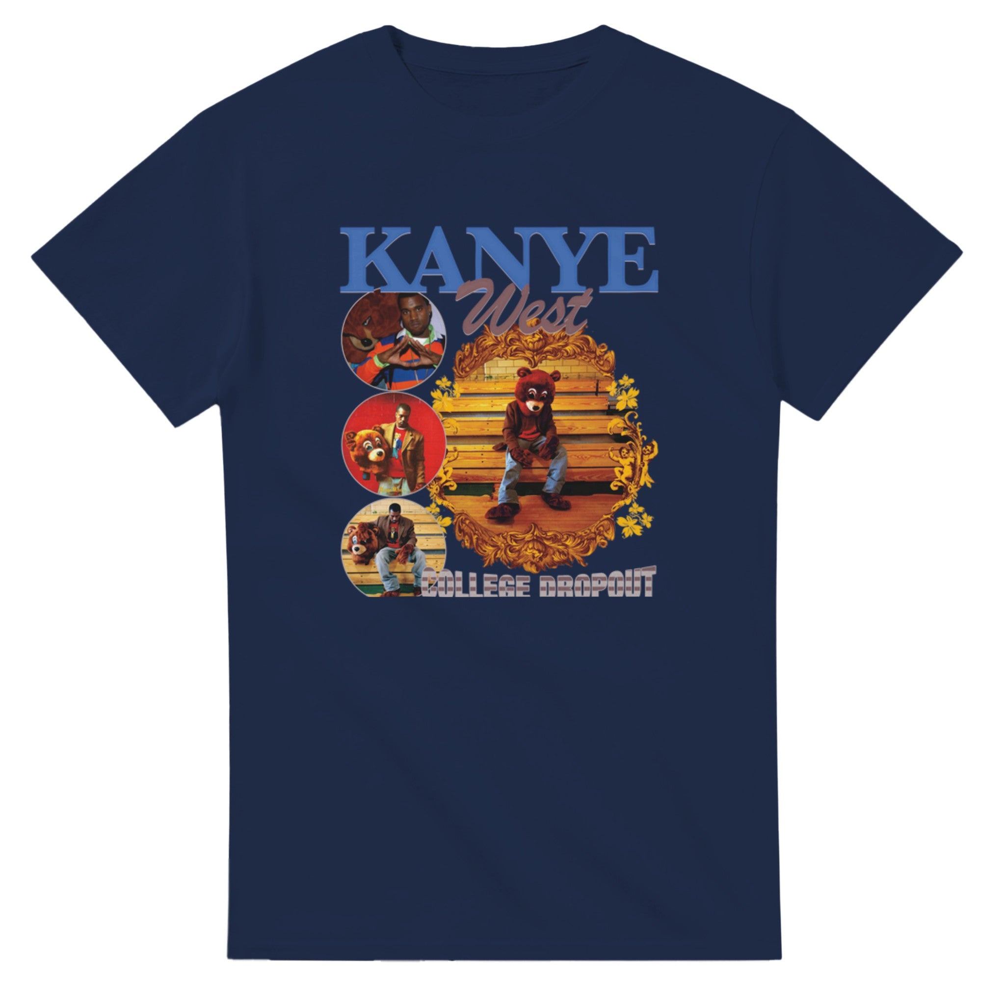 Vintage Kanye West College Dropout T-Shirt-Navy-S-Bootlg