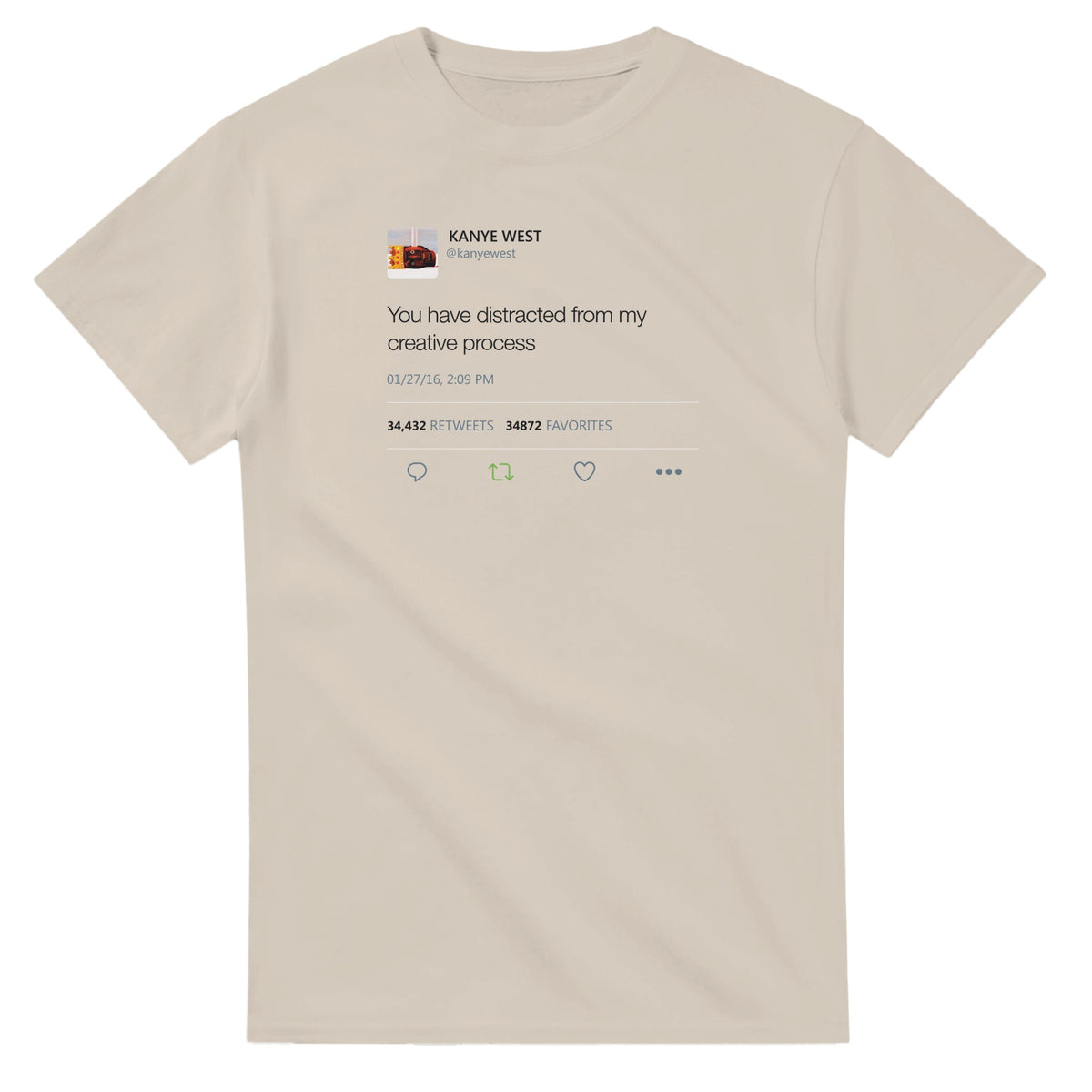 Creative Process Kanye West Tweet Tee-Sand-S-Bootlg