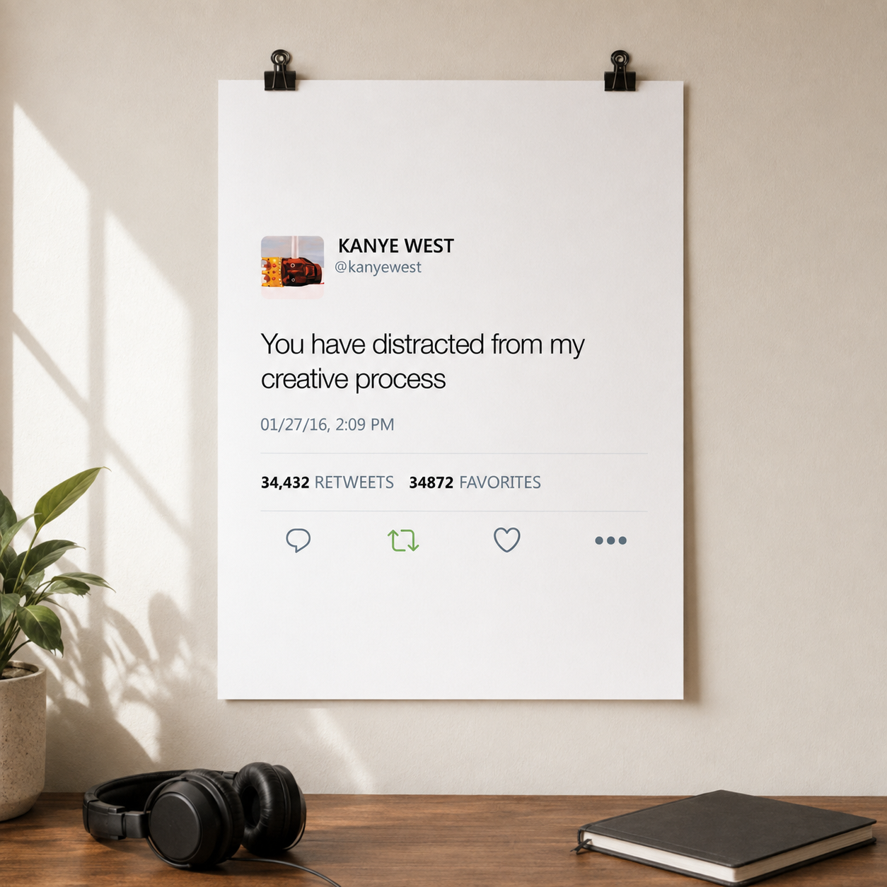 Creative Process Tweet Poster-A4 21x29.7 cm / 8x12″-Bootlg