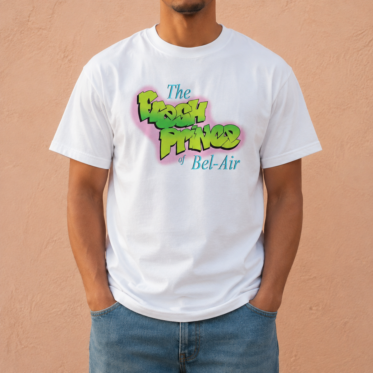 The Fresh Prince inspired Tee-White-L-Bootlg