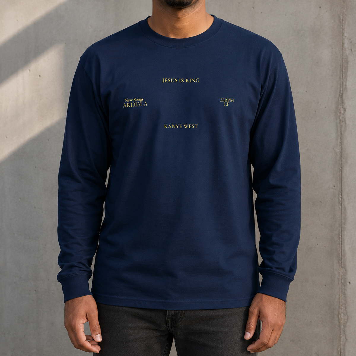 Jesus is King Unisex Long Sleeve Tee T-shirt-Navy-S-Bootlg
