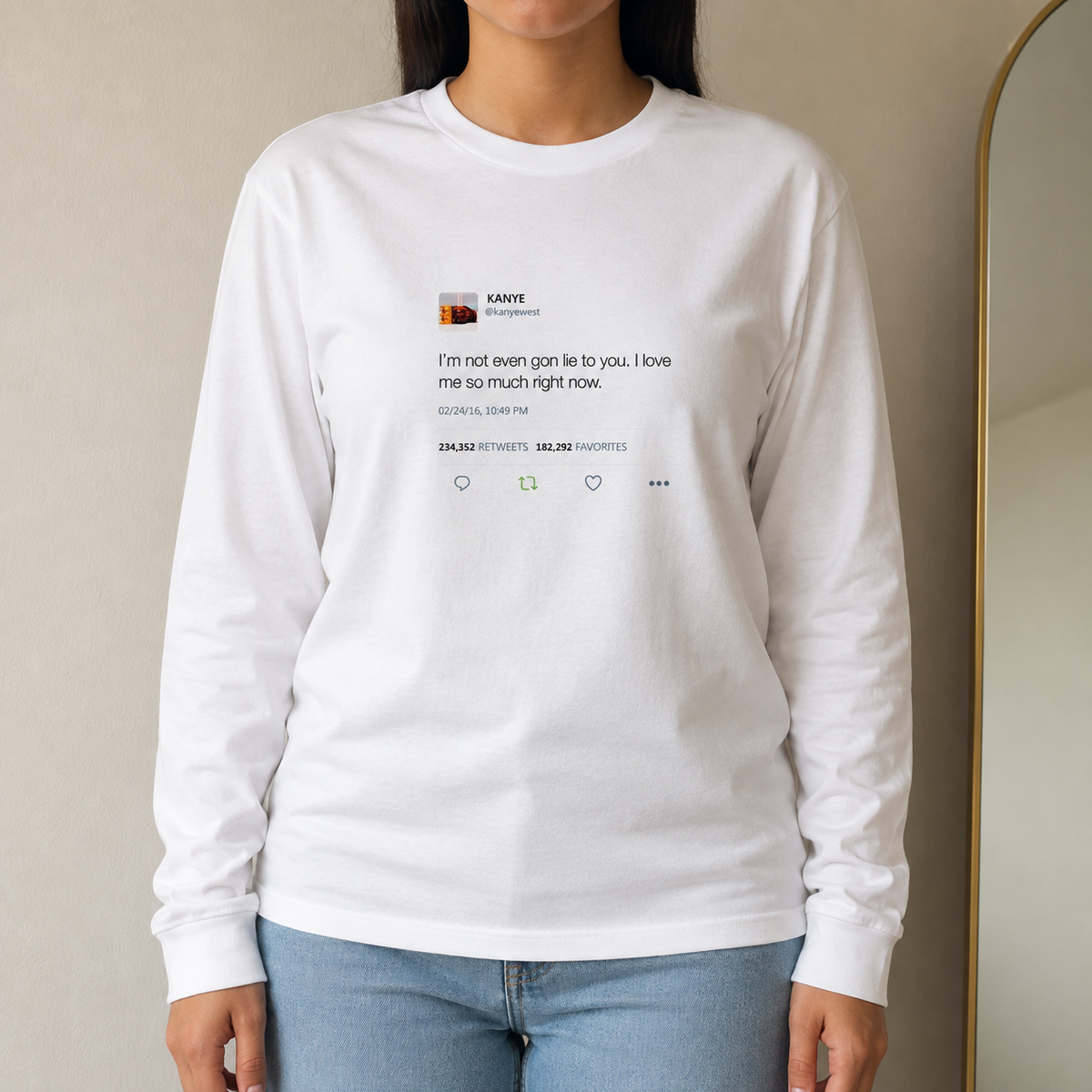 I Love Me So Much Long Sleeve-White-S-Bootlg
