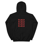 Paris I Feel Like Pablo hoodie back view in Black, corrected placement