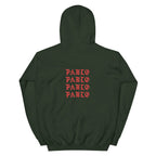 Paris I Feel Like Pablo hoodie back view in Forest Green, corrected placement
