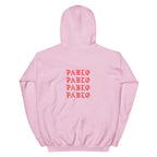 Paris I Feel Like Pablo hoodie back view in Light Pink, corrected placement