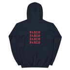 Paris I Feel Like Pablo hoodie back view in Navy, corrected placement
