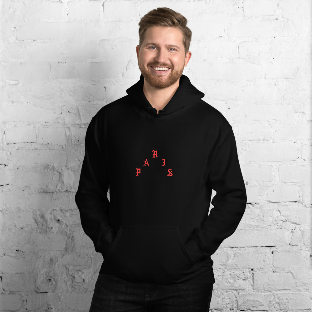 Paris I Feel Like Pablo hoodie worn by man, smaller corrected placement