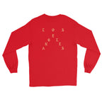 Pablo Los Angeles long sleeve back view in Red, corrected placement