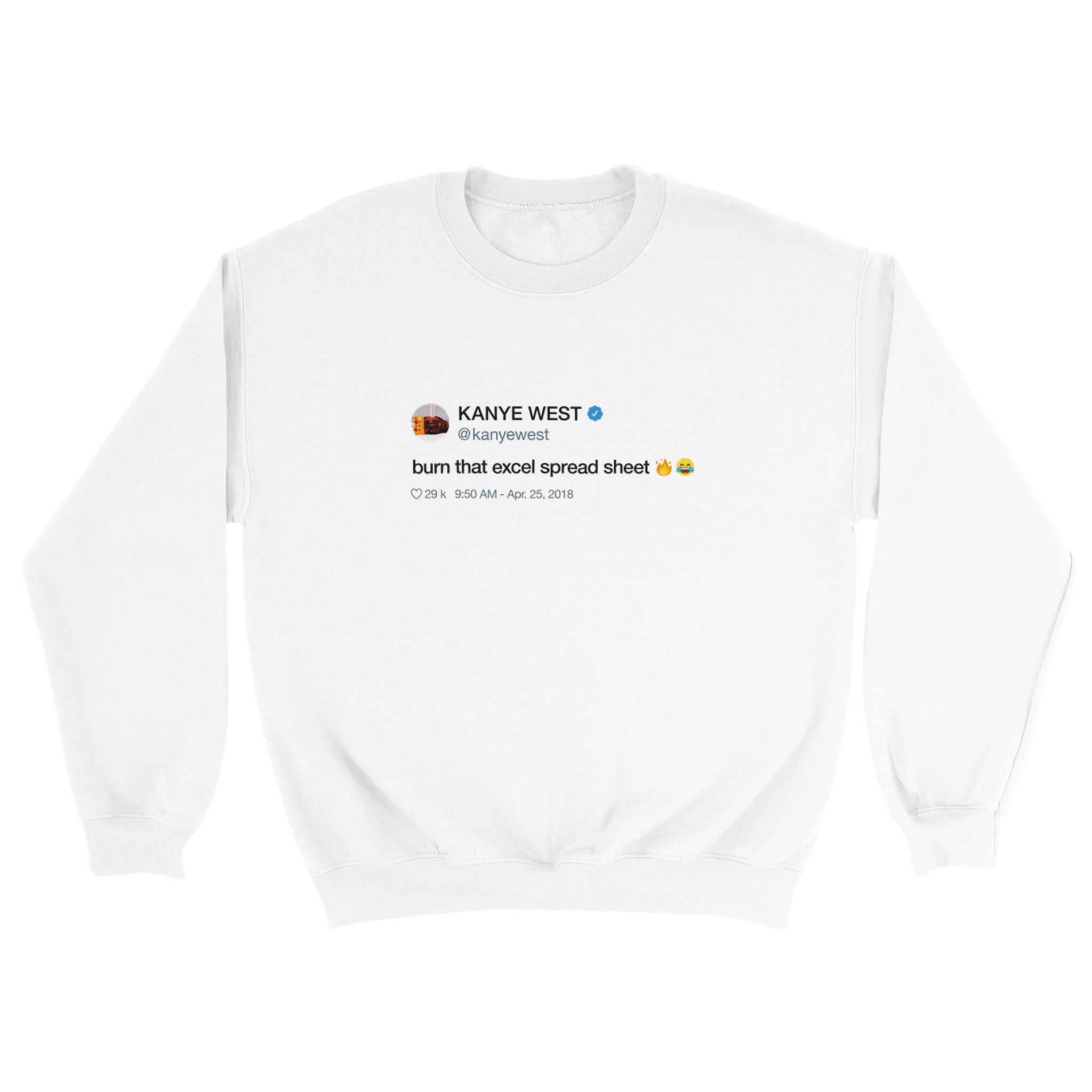 Burn That Excel Spreadsheet Crewneck-White-S-Bootlg