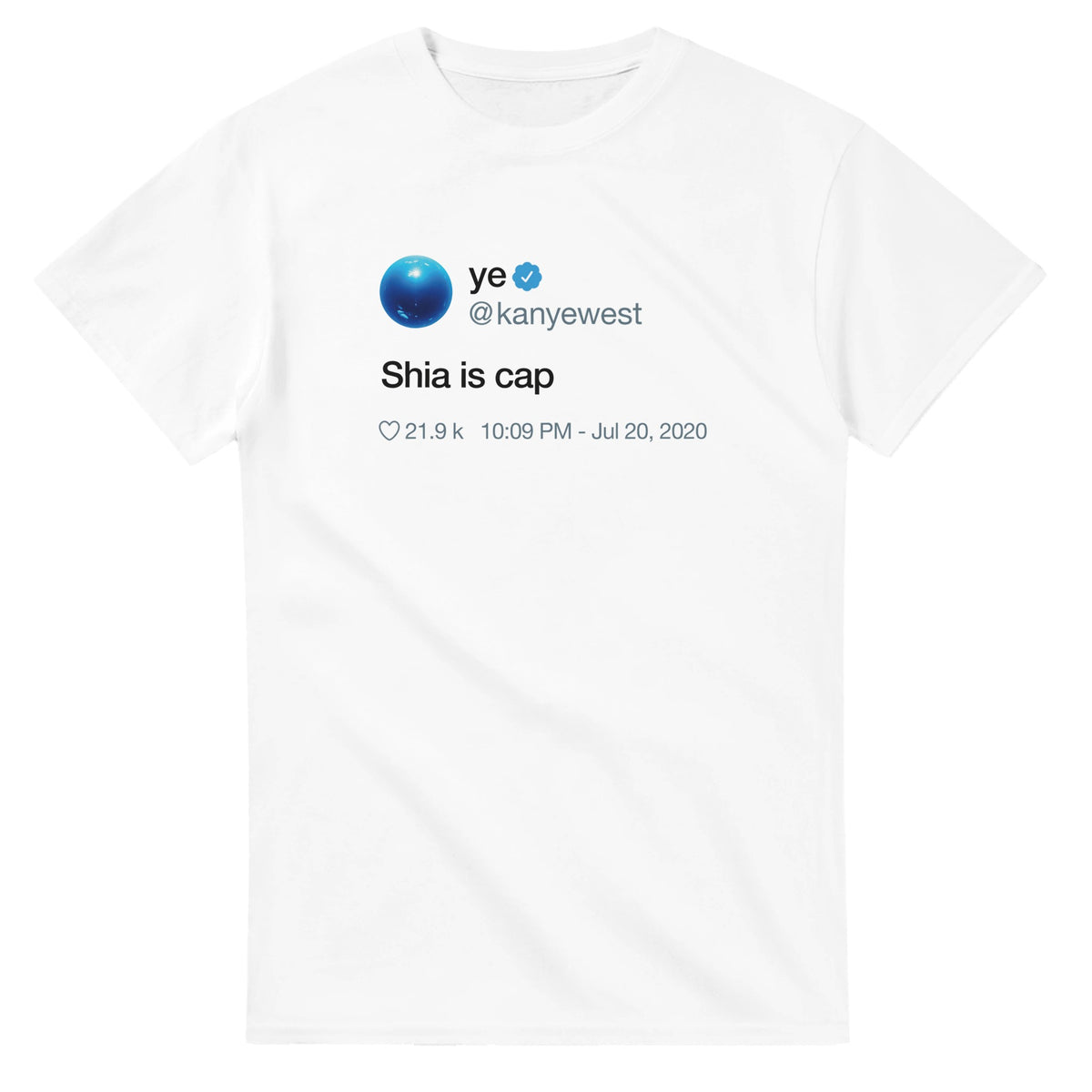 Shia Is Cap Kanye Tweet Tee-White-S-Bootlg