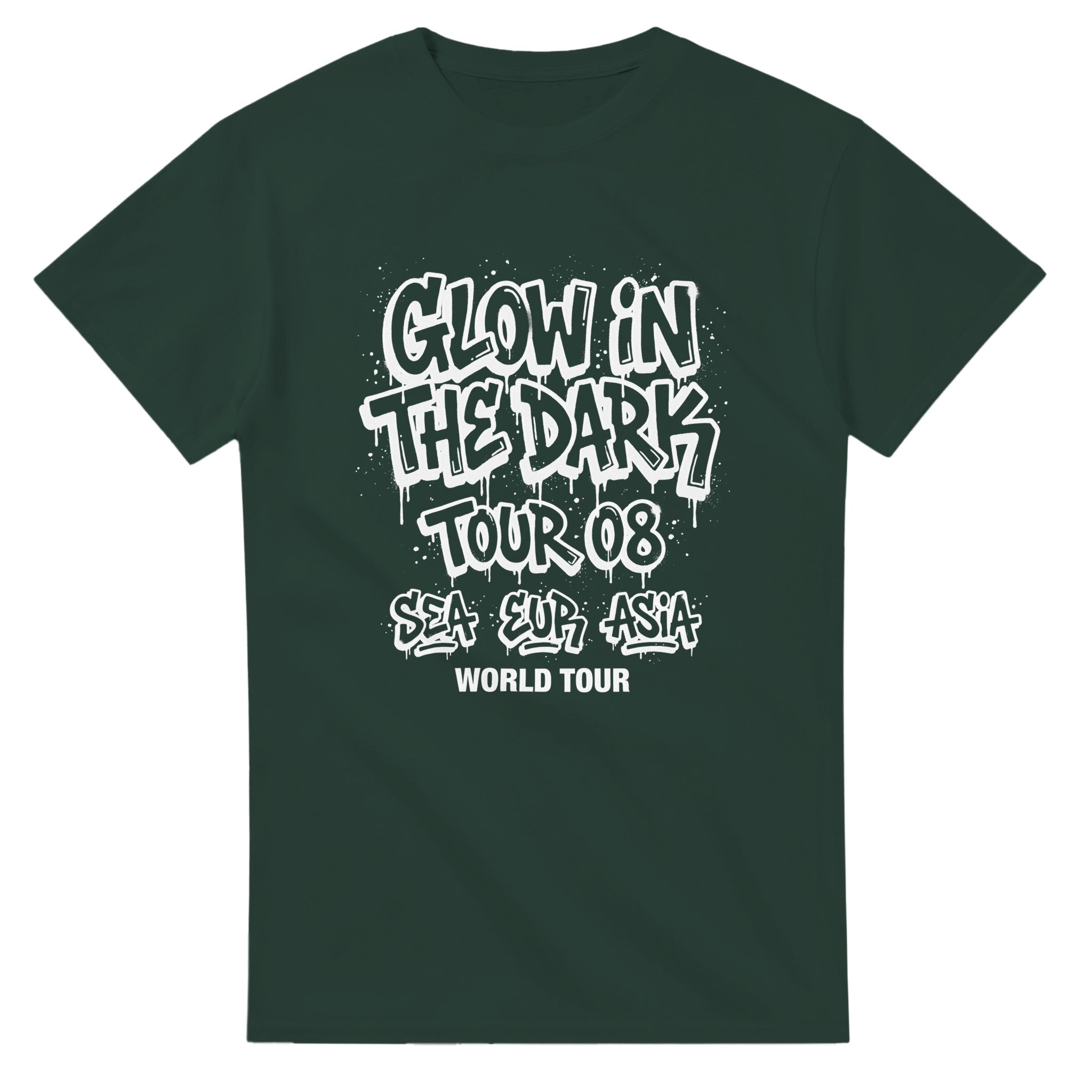 Glow In The Dark Kanye West Tee-Forest Green-S-Bootlg