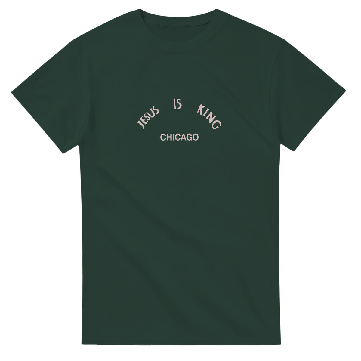 Jesus Is King Chicago T-Shirt - Kanye West Sunday Service-Forest Green-S-Bootlg