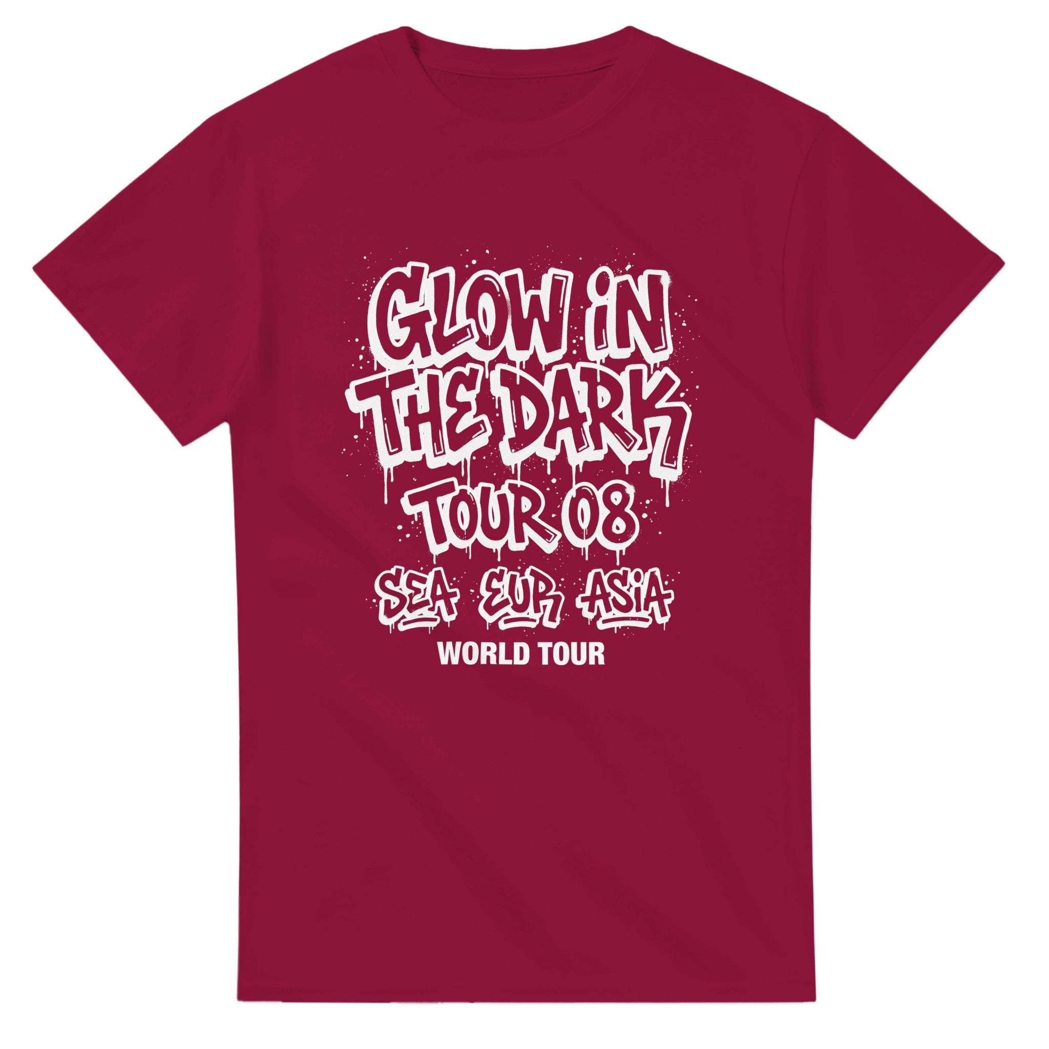 Glow In The Dark Kanye West Tee-Cardinal Red-S-Bootlg