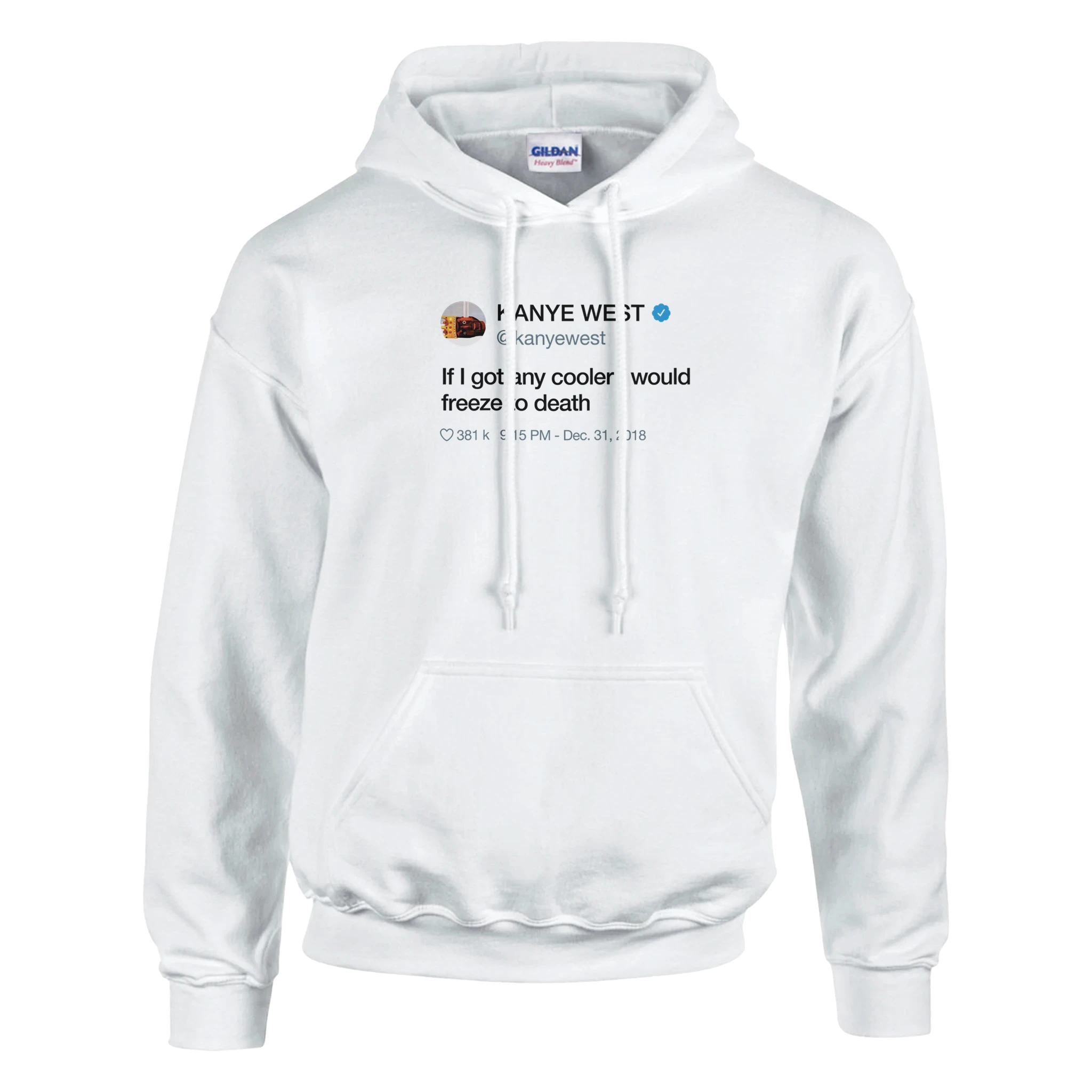 If I Got Any Cooler Kanye West Tweet Hoodie-White-S-Bootlg