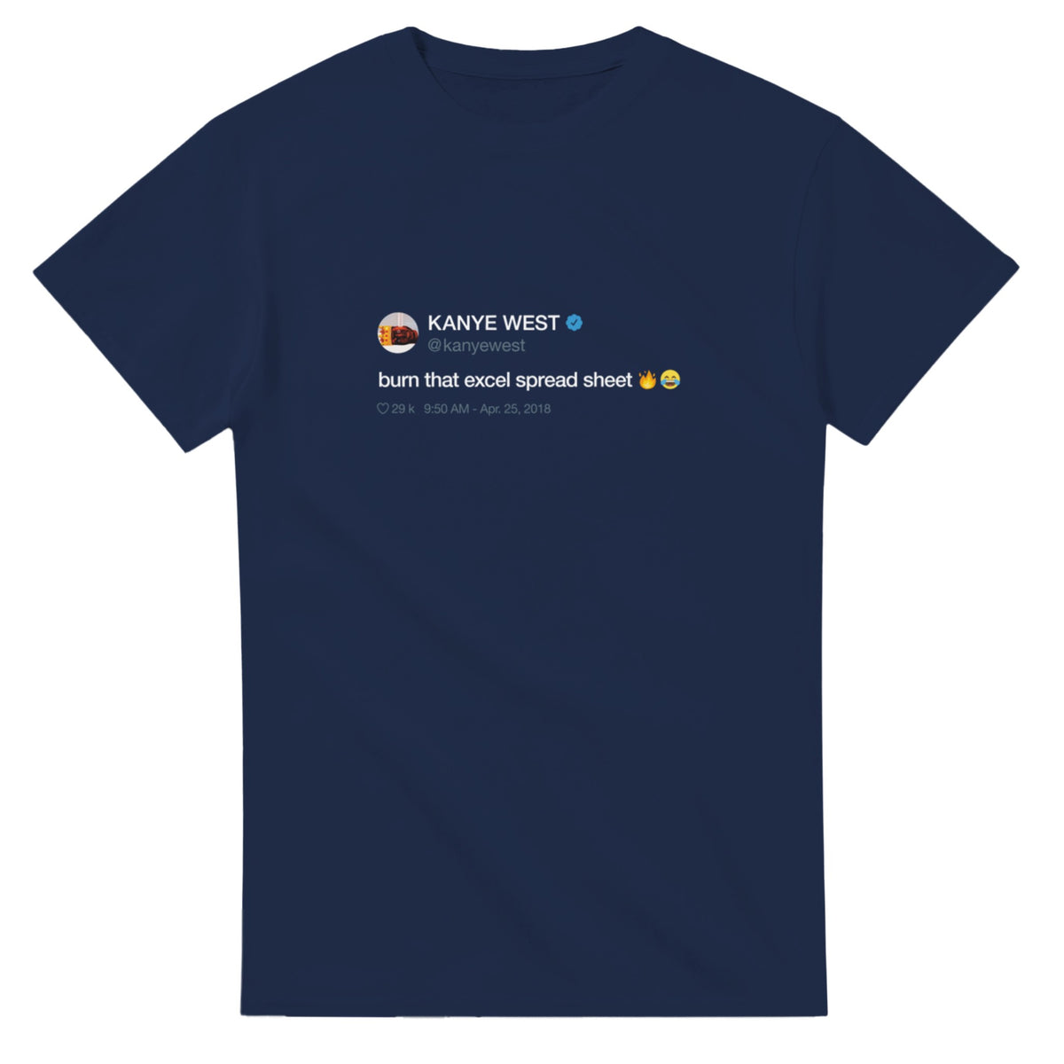 Burn That Excel Spreadsheet Tee-Navy-S-Bootlg