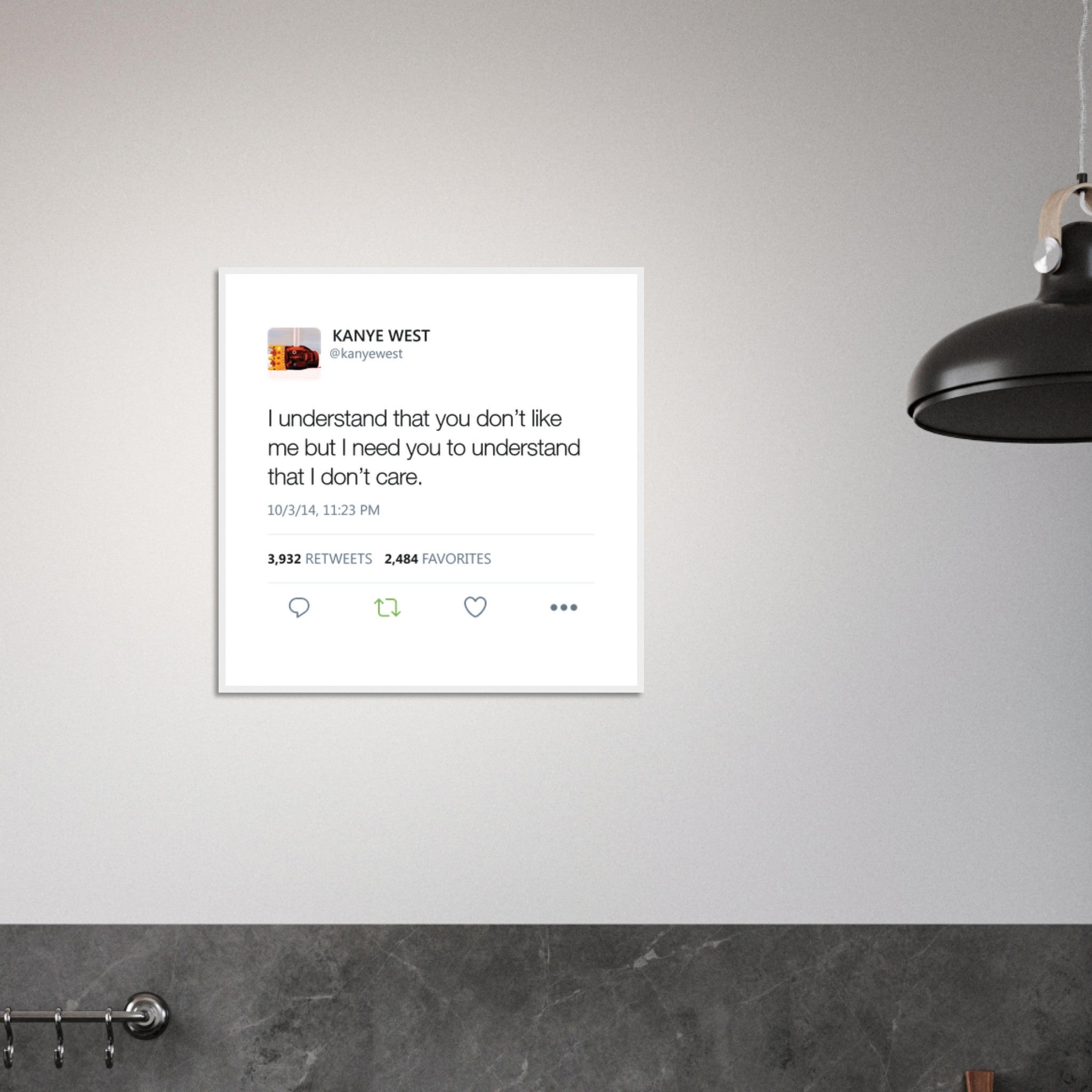 Kanye West Tweet Framed Poster-30x30 cm / 12x12″-White frame-Bootlg