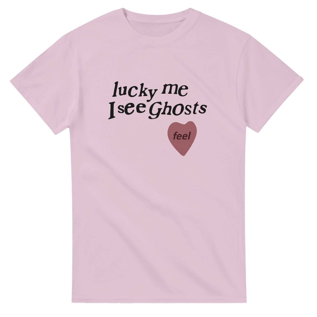 Lucky Me I See Ghosts T-Shirt-Light Pink-S-Bootlg