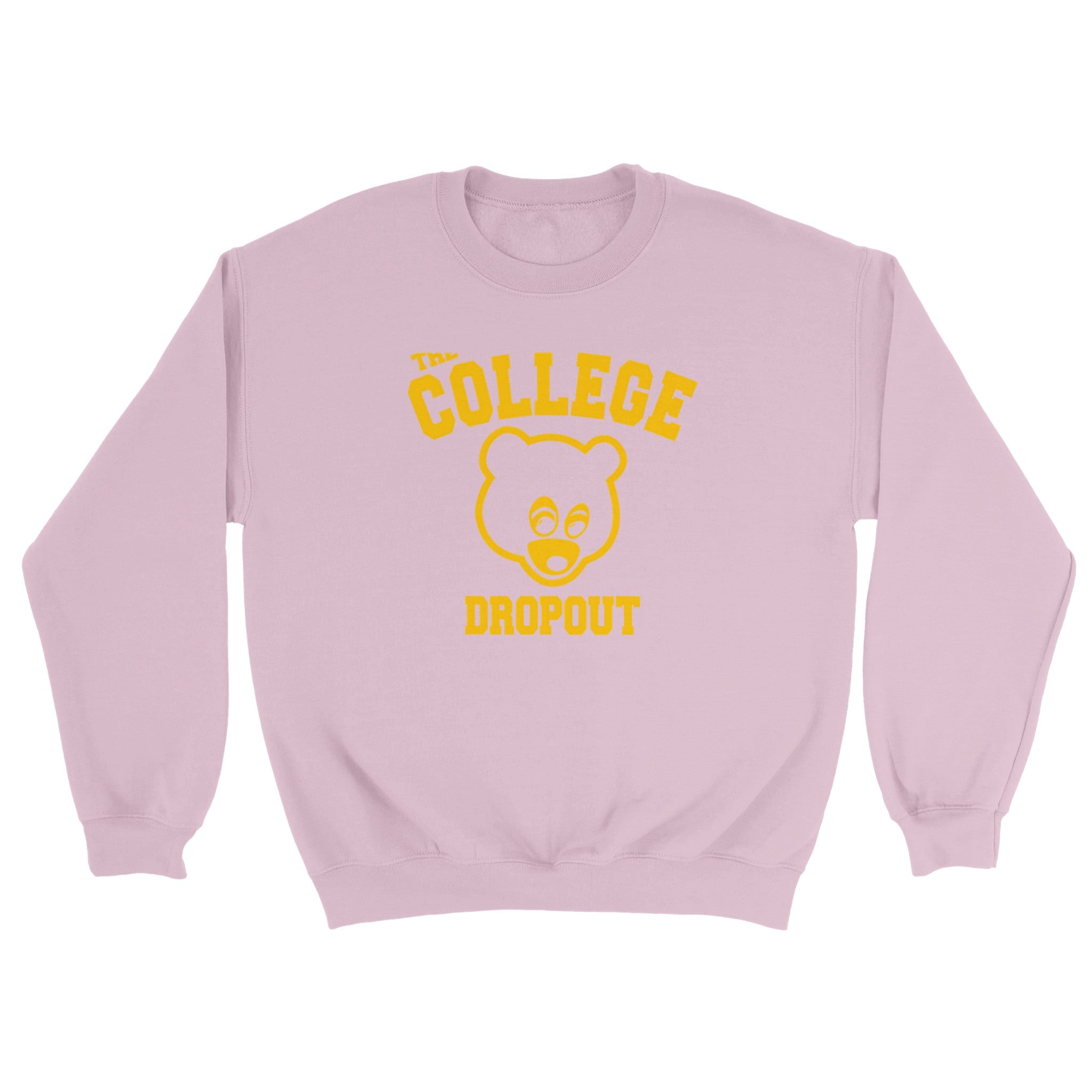 The College Dropout Crewneck Sweatshirt - Old Kanye West-Light Pink-S-Bootlg