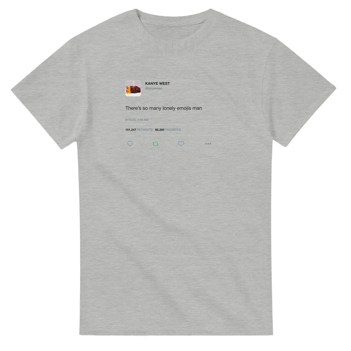 Lonely Emojis Kanye West Tee-Ash-S-Bootlg