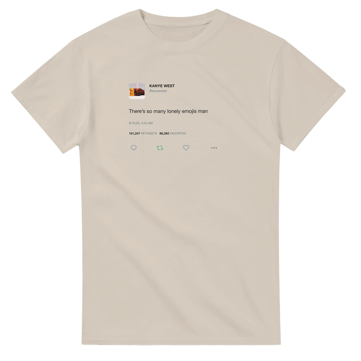Lonely Emojis Kanye West Tee-Sand-S-Bootlg