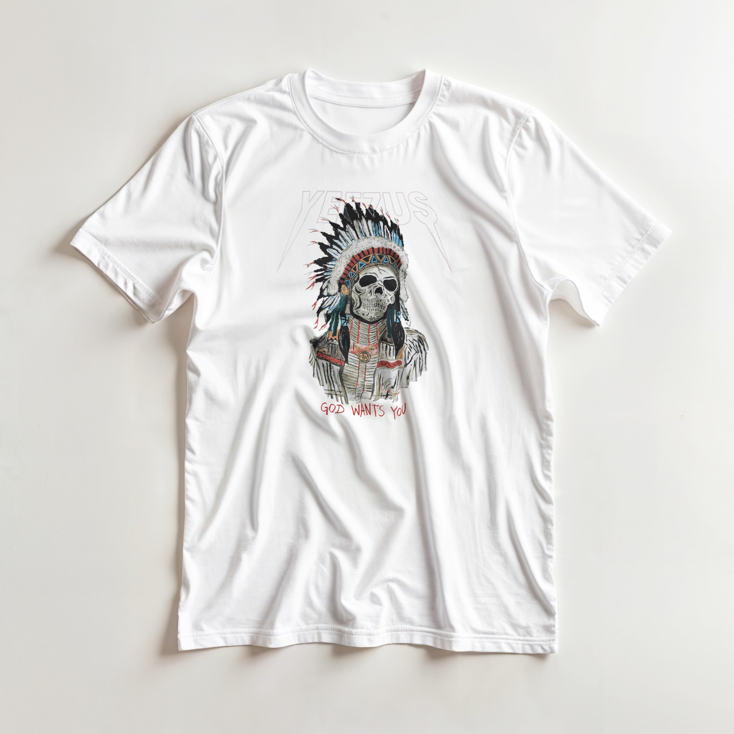 Kanye West Yeezus 2022 Tour Tee Skull Indian-Graphite Heather-S-Bootlg