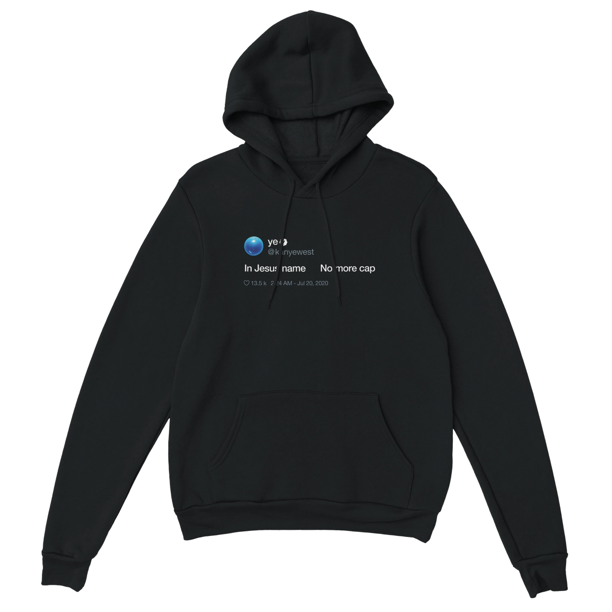 In Jesus name. No more cap. - Kanye West Tweet Hoodie-Black-S-Bootlg