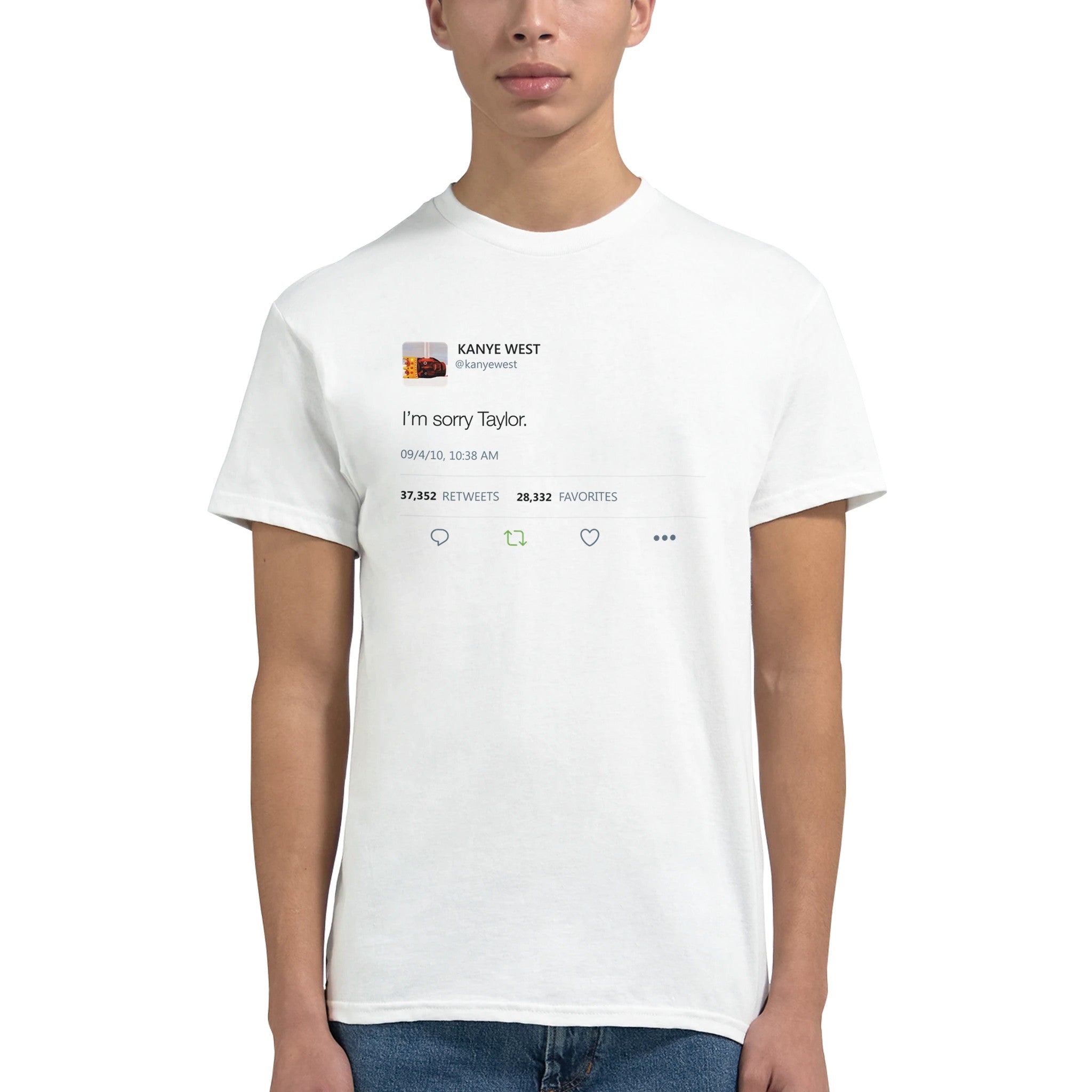 I'm sorry Taylor - Kanye West Tweet Inspired T-Shirt-White-S-Bootlg