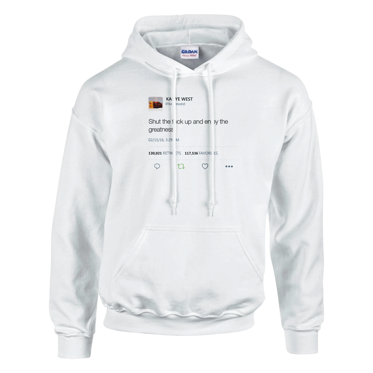 Enjoy the Greatness Kanye West Tweet Hoodie-White-S-Bootlg