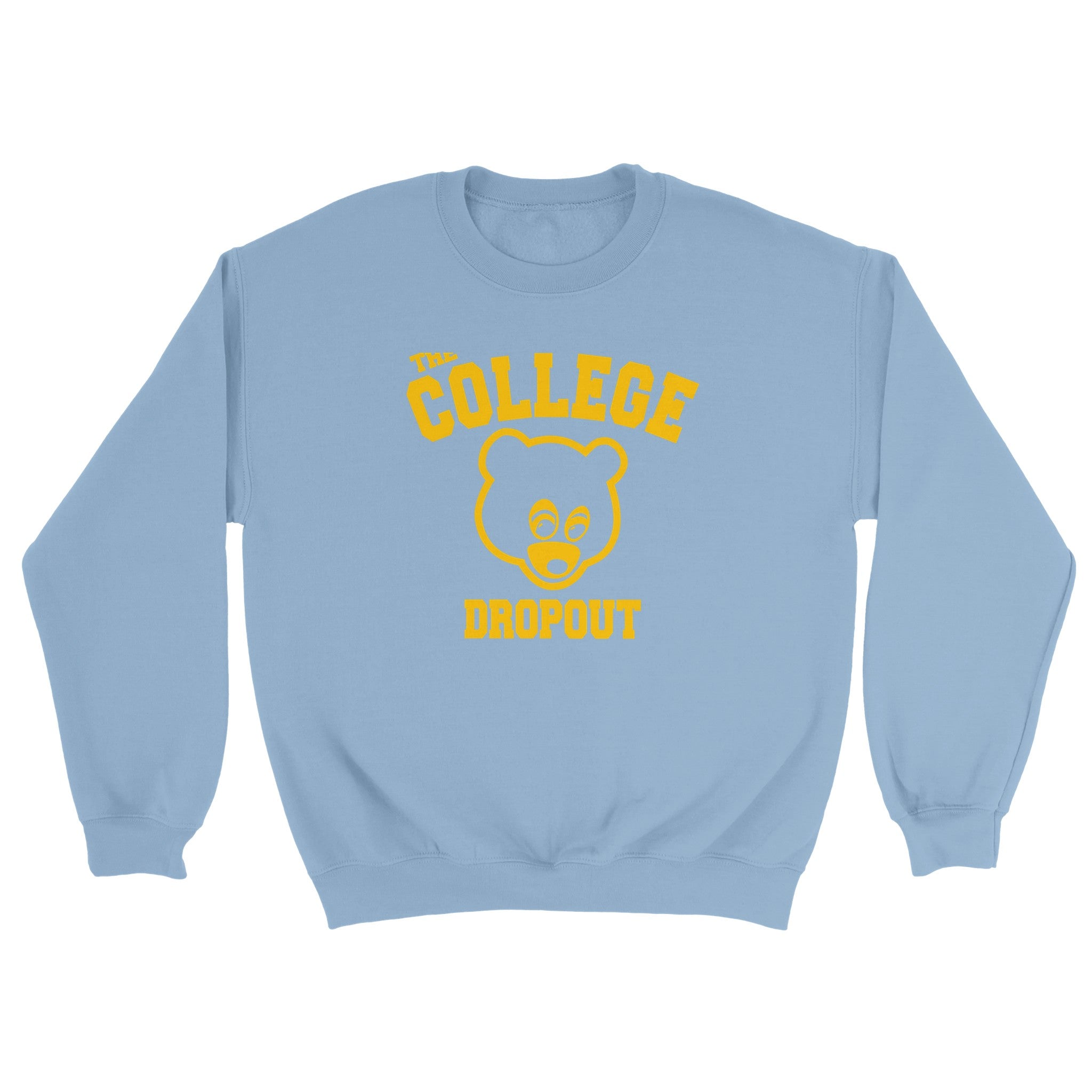 The College Dropout Crewneck Sweatshirt - Old Kanye West-Light Blue-S-Bootlg