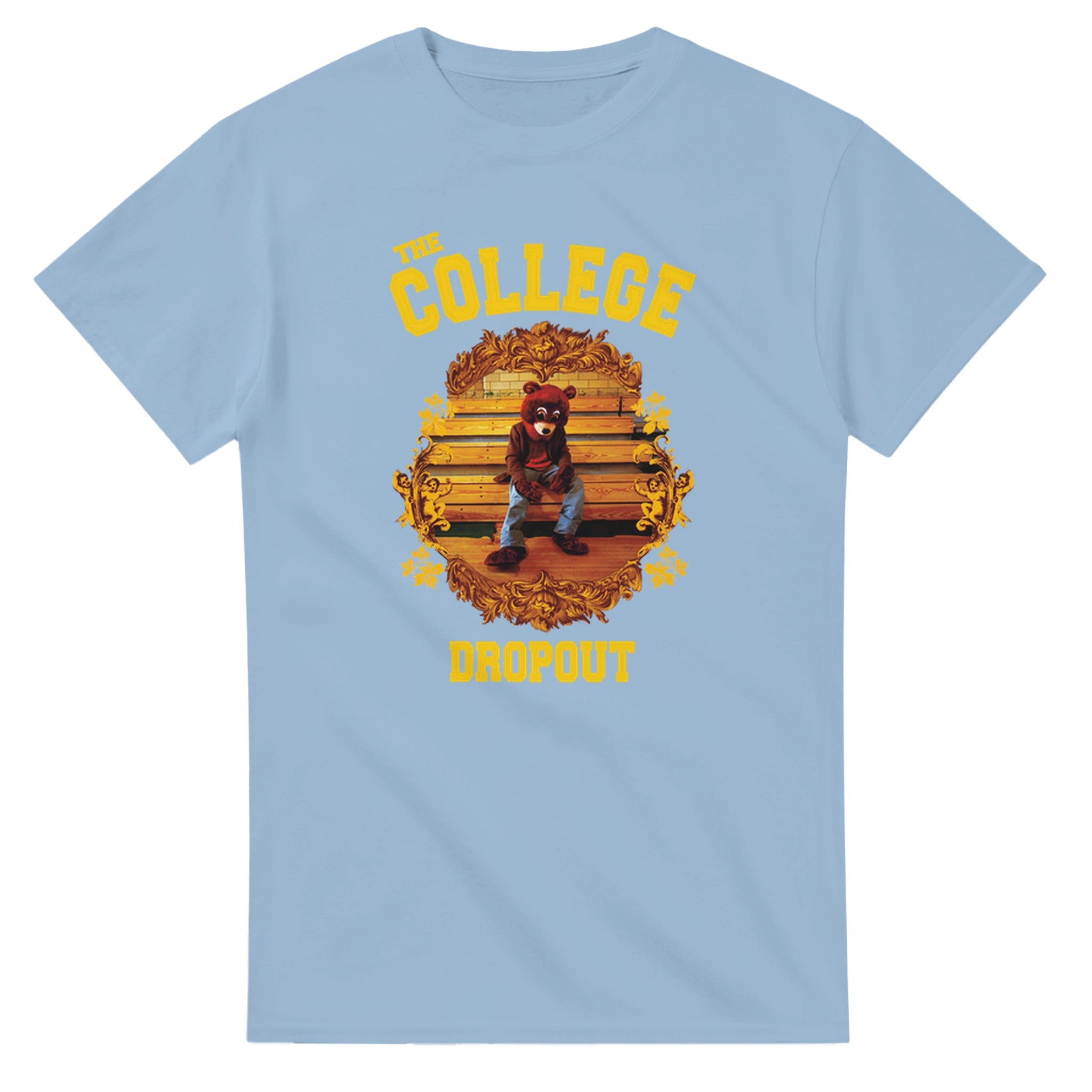 The College Dropout Bear Unisex Tee - Old Kanye West inspired Tshirt-Light Blue-S-Bootlg
