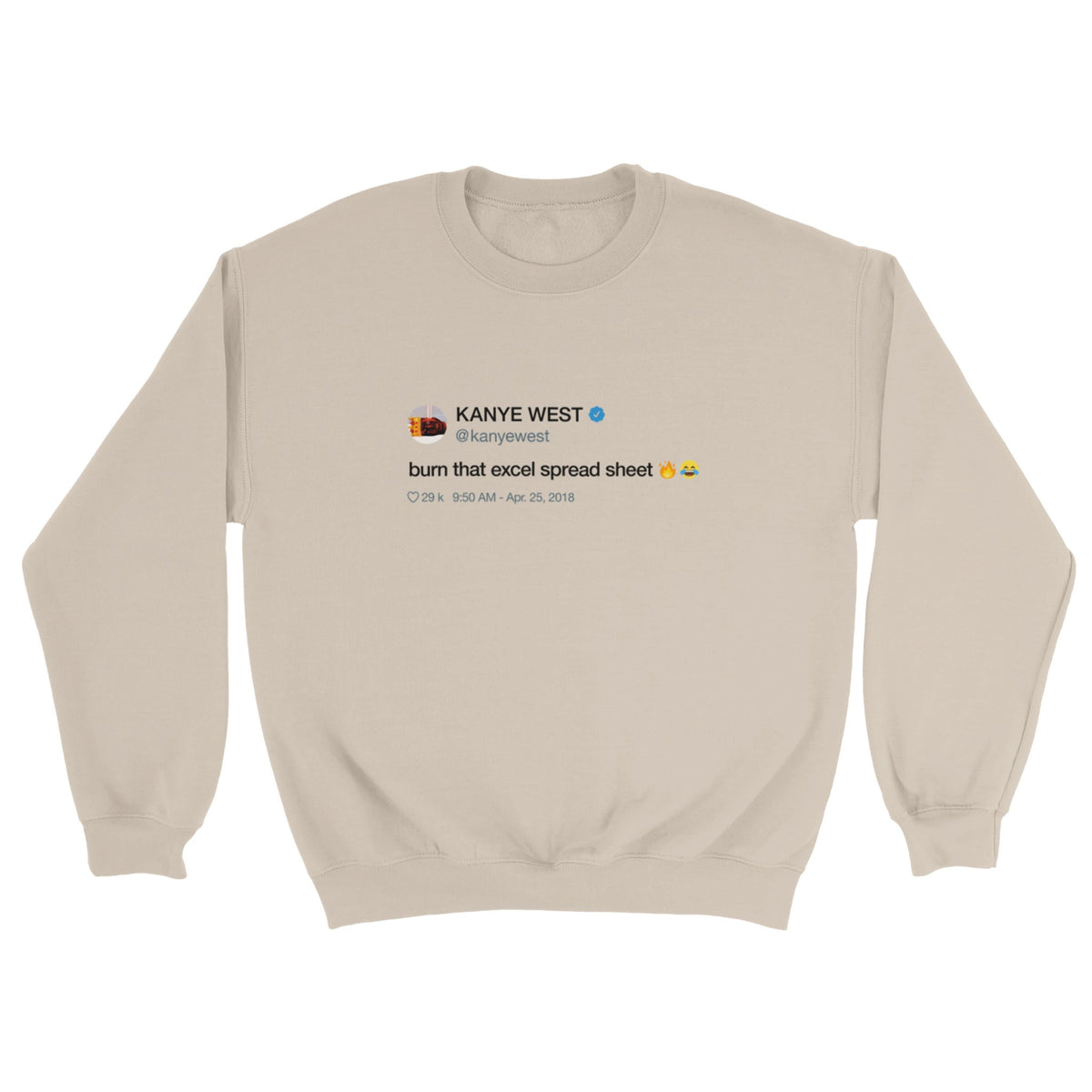 Burn That Excel Spreadsheet Crewneck-Sand-S-Bootlg