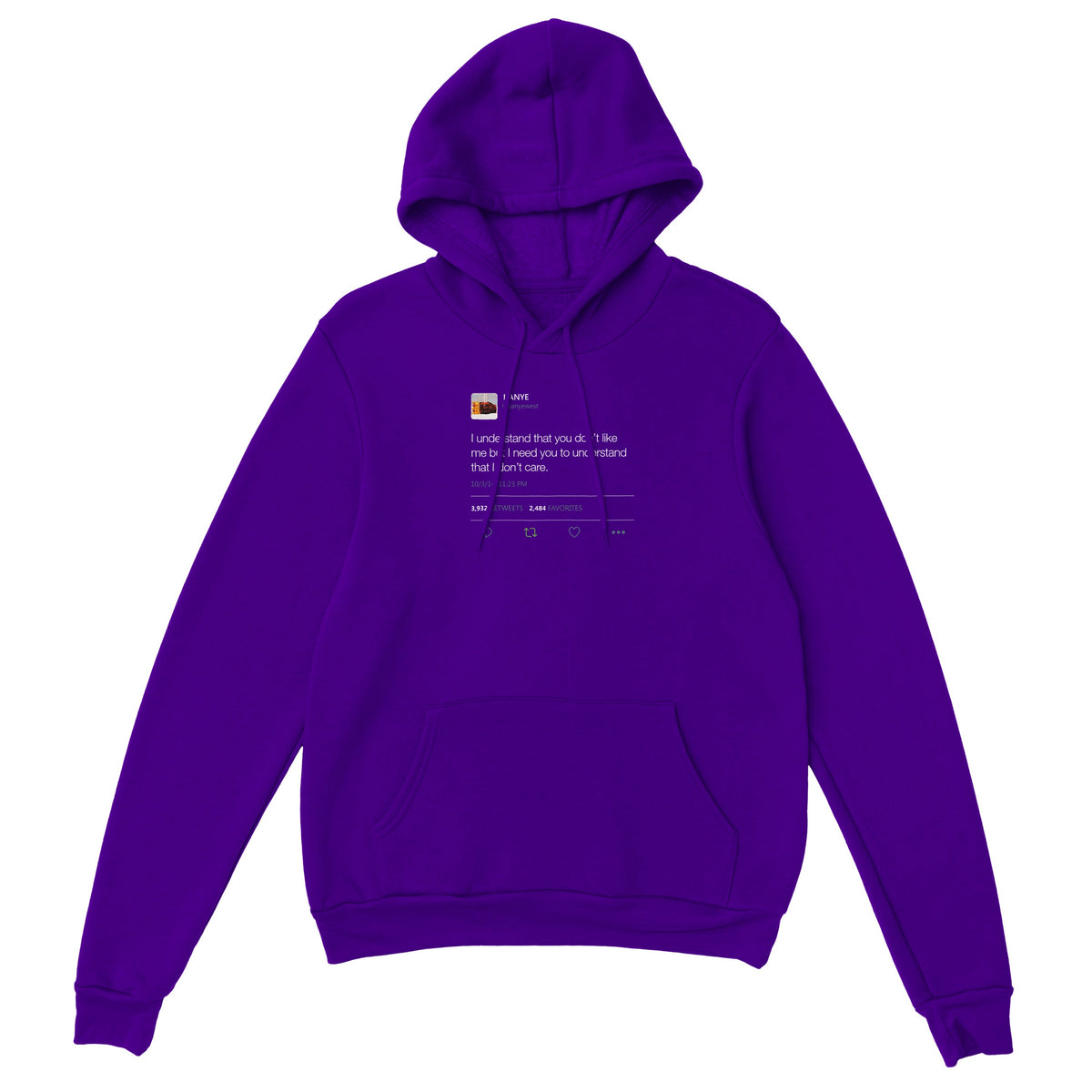 I Need You To Understand Kanye West Tweet Hoodie-Purple-S-Bootlg