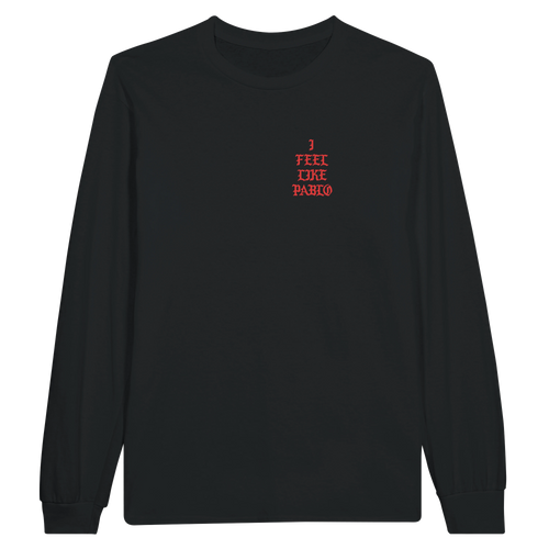 I Feel Like Pablo Long Sleeve - Red print - Black - Front