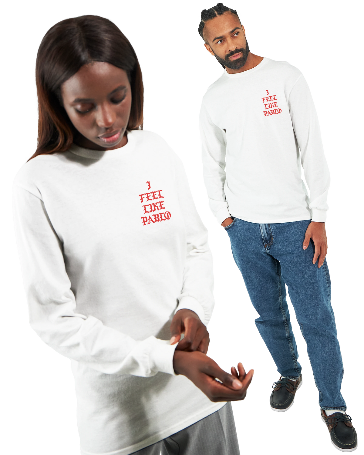 I Feel Like Pablo Jersey Long Sleeve Tee-S-White-Bootlg