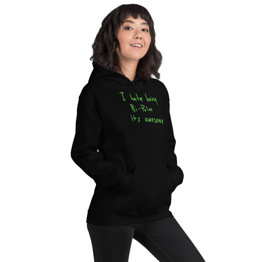 I Hate Being Bi-Polar It's Awesome Hoodie - Kanye Ye-Black-L-Bootlg