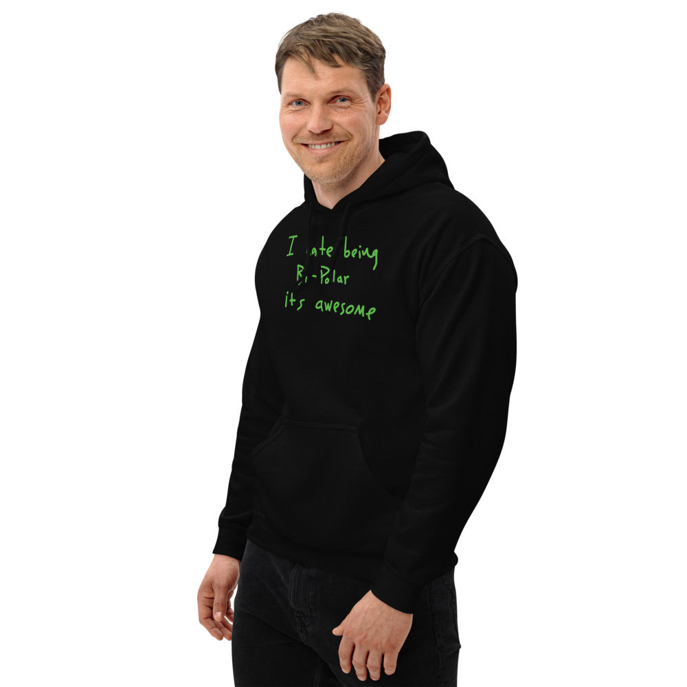 I Hate Being Bi-Polar It's Awesome Hoodie - Kanye Ye-Black-L-Bootlg