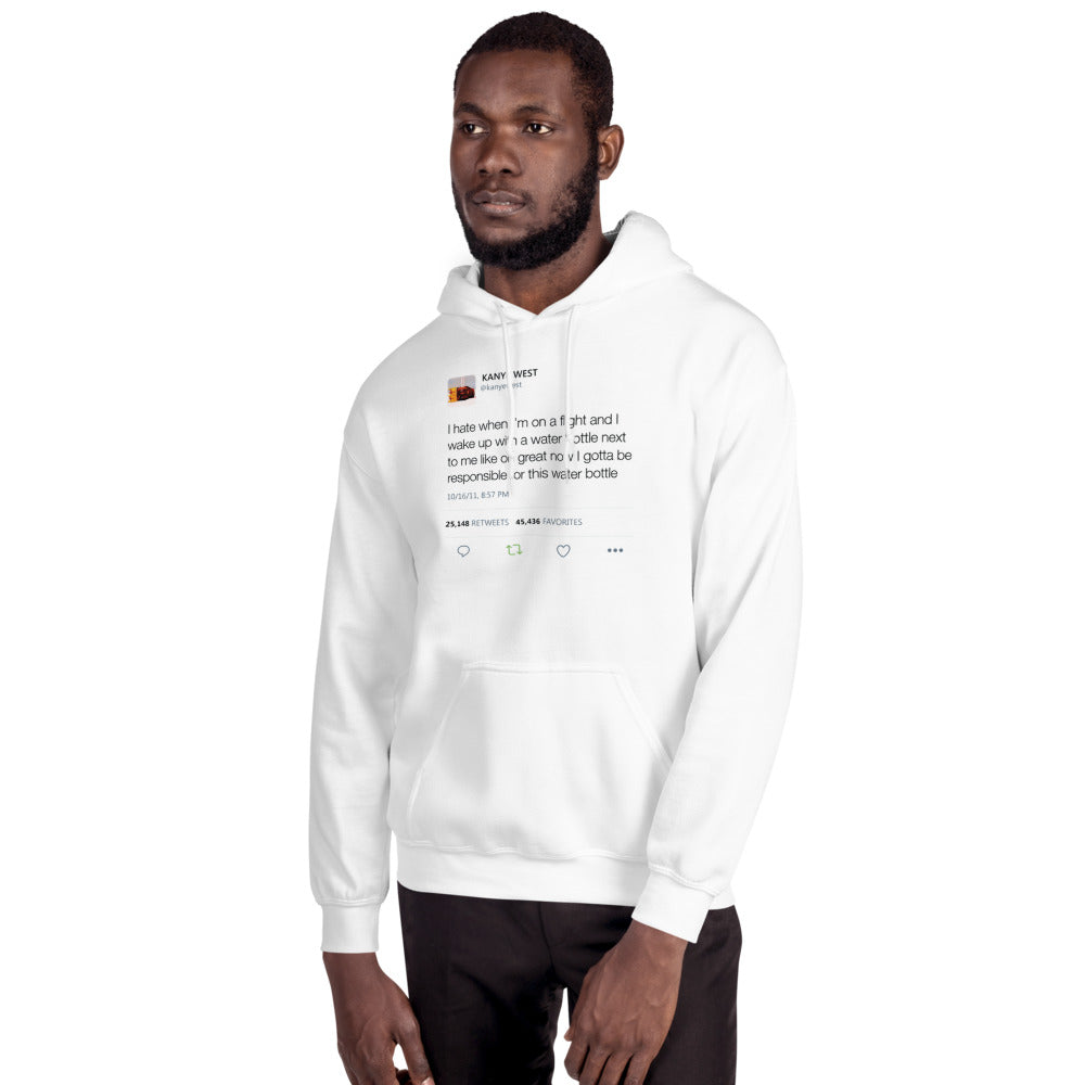 Water bottle tweet Kanye West Hoodie-White-L-Bootlg