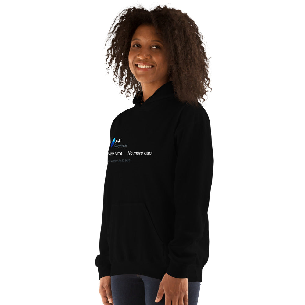 In Jesus name. No more cap. - Kanye West Tweet Hoodie-Black-L-Bootlg