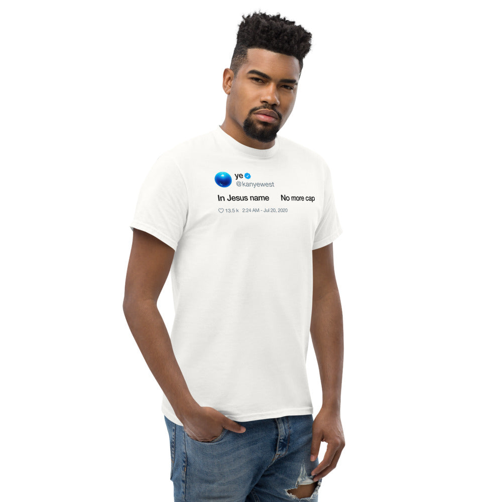 In Jesus name. No more Cap. Kanye West Tweet Inspired Unisex Ultra Cotton Tee-White-S-Bootlg