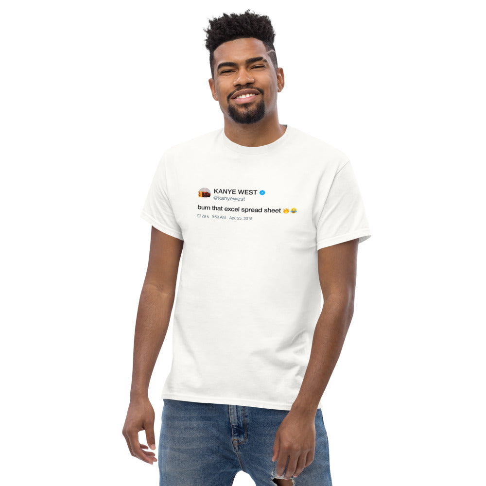 Burn That Excel Spreadsheet Tee-White-S-Bootlg