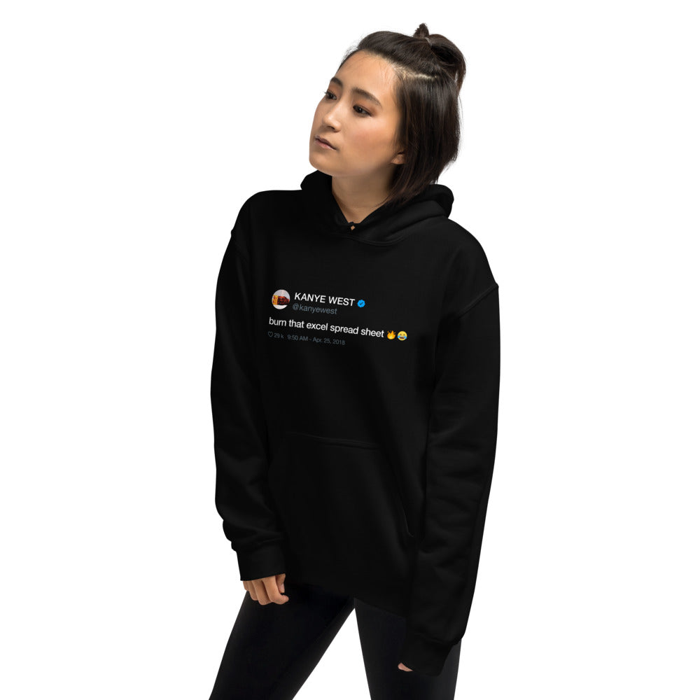 Burn That Excel Spreadsheet Hoodie-White-S-Bootlg