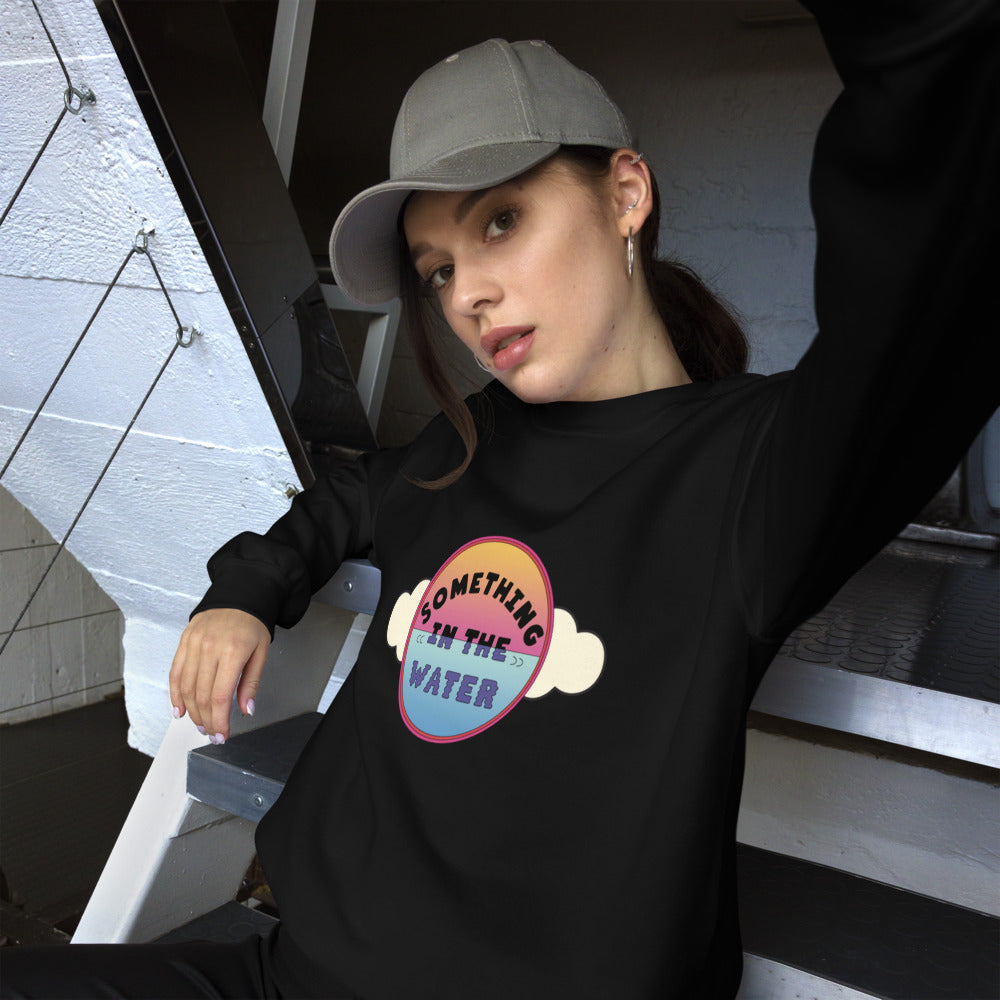 Something in the water Unisex Heavy Blend Crewneck Sweatshirt - Pharrell Williams festival merch inspired-Black-L-Bootlg