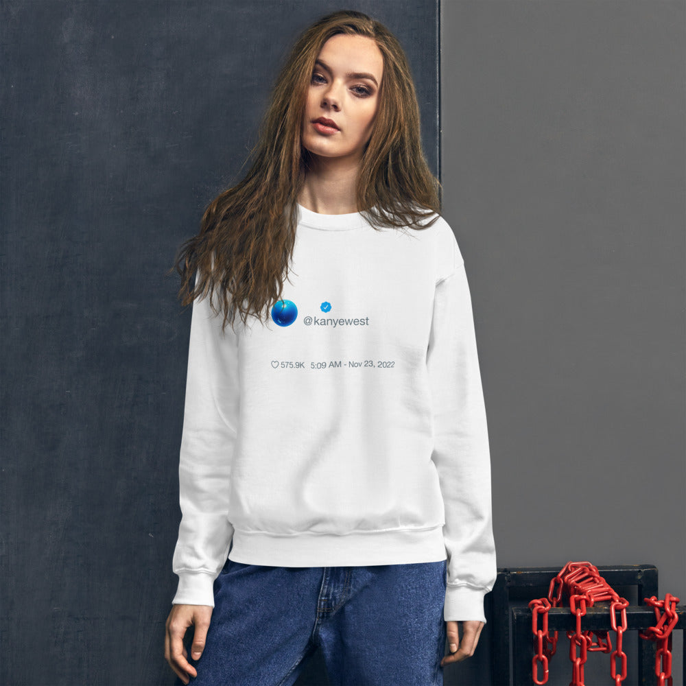 Shalom Kanye West Tweet Inspired Crewneck Sweatshirt-S-White-Bootlg