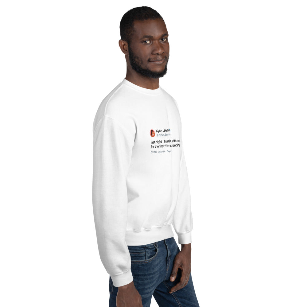 Last Night I had cereal with milk for the first time. Life changing Kylie Jenner Tweet Inspired Unisex Ultra Cotton Crewneck-White-S-Bootlg