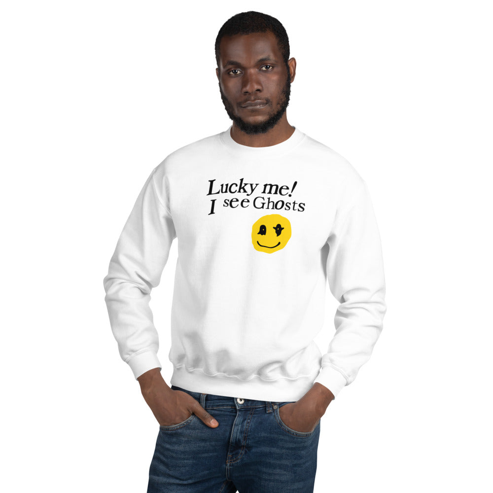 Lucky me I see Ghosts Unisex Crewneck Sweatshirt-2XL-Bootlg