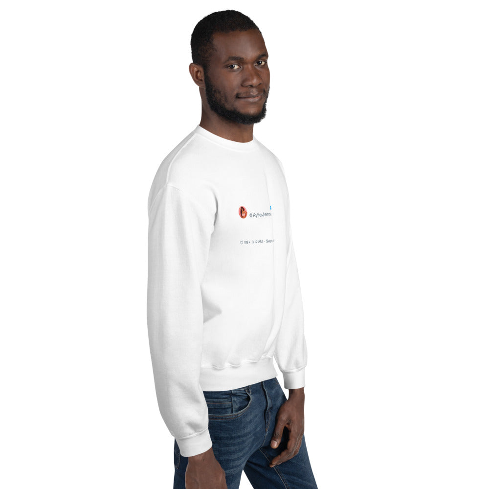 Last Night I had cereal with milk for the first time. Life changing Kylie Jenner Tweet Inspired Unisex Ultra Cotton Crewneck-White-S-Bootlg
