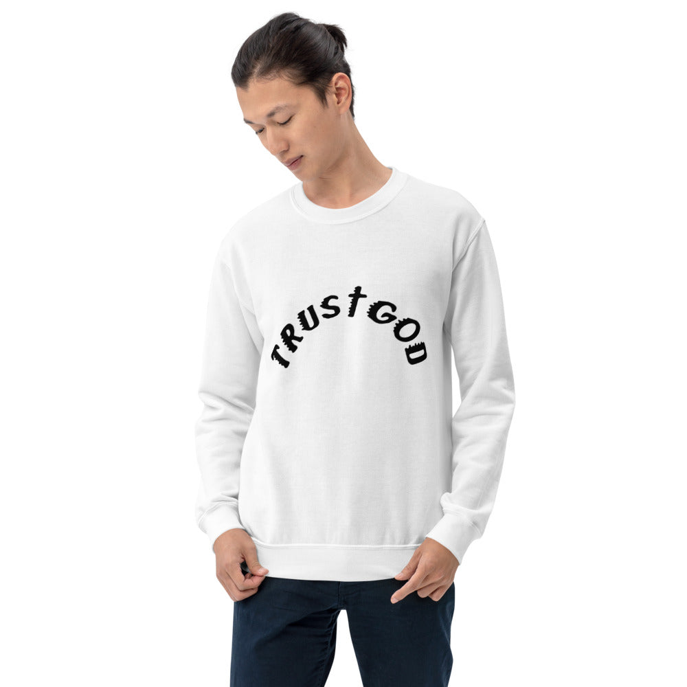 Trust God Sunday Service at the Mountain Unisex Heavy Sweatshirt-White-L-Bootlg
